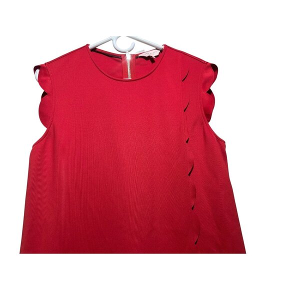 Ted Baker Jasmint Scallop Overlay Dress Womens 3 Size 8 Red Knee Length Classic - Picture 7 of 16